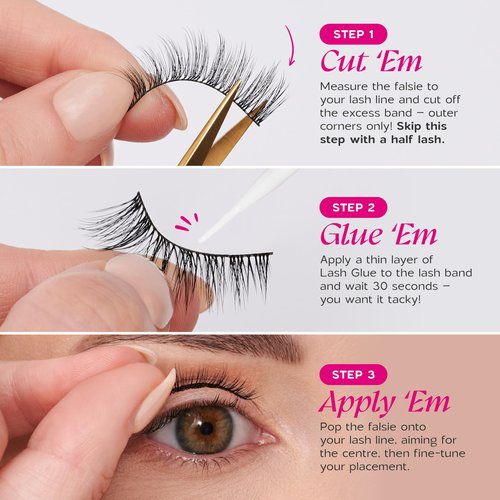 everGREEN Plant Lashes, Half Lashes, Strip Lashes, Natural Wispy Eyelashes, Fake Eyelashes, Plant Based Fibres, Flared & Natural Volume (Floral Flare) Half Lash