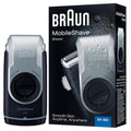Braun MobileShave M-90 Travel Shaver - Precision Trimmer & Washable Design in Silver