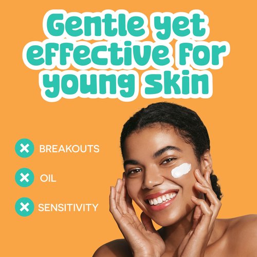 BeYoutiful 3 Step Teen Skin Care Kit, Face Wash, Face Scrub, Face Moisturizer Lotion, Skincare Routine Gift Set for Tweens and Kids in Trendy Squeeze Pouches, Vegan, for Girls and Boys