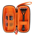 Mchoi Hard Carrying Case Fits for Gillette Fusion5 Men’s Razor & Proglide Shield Men's Razor, Case Only (Black, Orange)