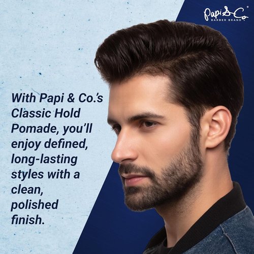 PAPI & CO. Men's Water-Based Pomade - Versatile Classic Hold Hair Product, No Residue, 115g