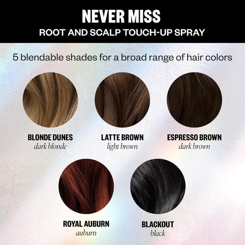 IGK NEVER MISS Root & Scalp Touch-Up Spray - Light Brown | Waterproof Gray Concealer for Thinning Hair | 2oz with Biotin & Rosemary