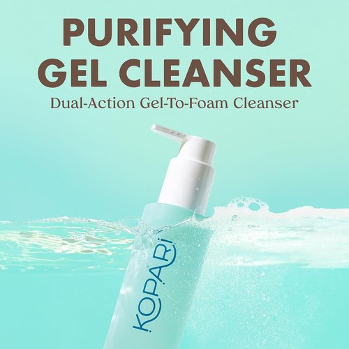 Kopari Marine Clean Gel Cleanser - Gentle Gel-to-Foam Formula with Amino Acids & Vitamin B5, 5 oz
