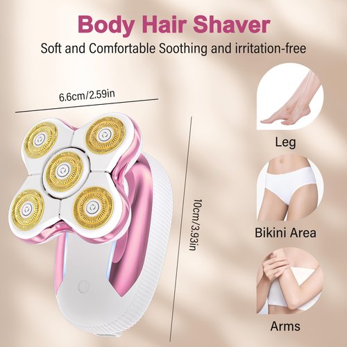 Electric Razors for Women for Leg, 5D Rechargeable Shaver for Women Sensitive Skin - Waterproof Cordless for Body Shaver, Painless Magnetic Hair Removal