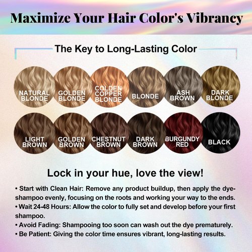 Joyful Young Hair Dye Shampoo - 3-in-1 Natural Blonde Gray Coverage | Vegan & Ammonia-Free