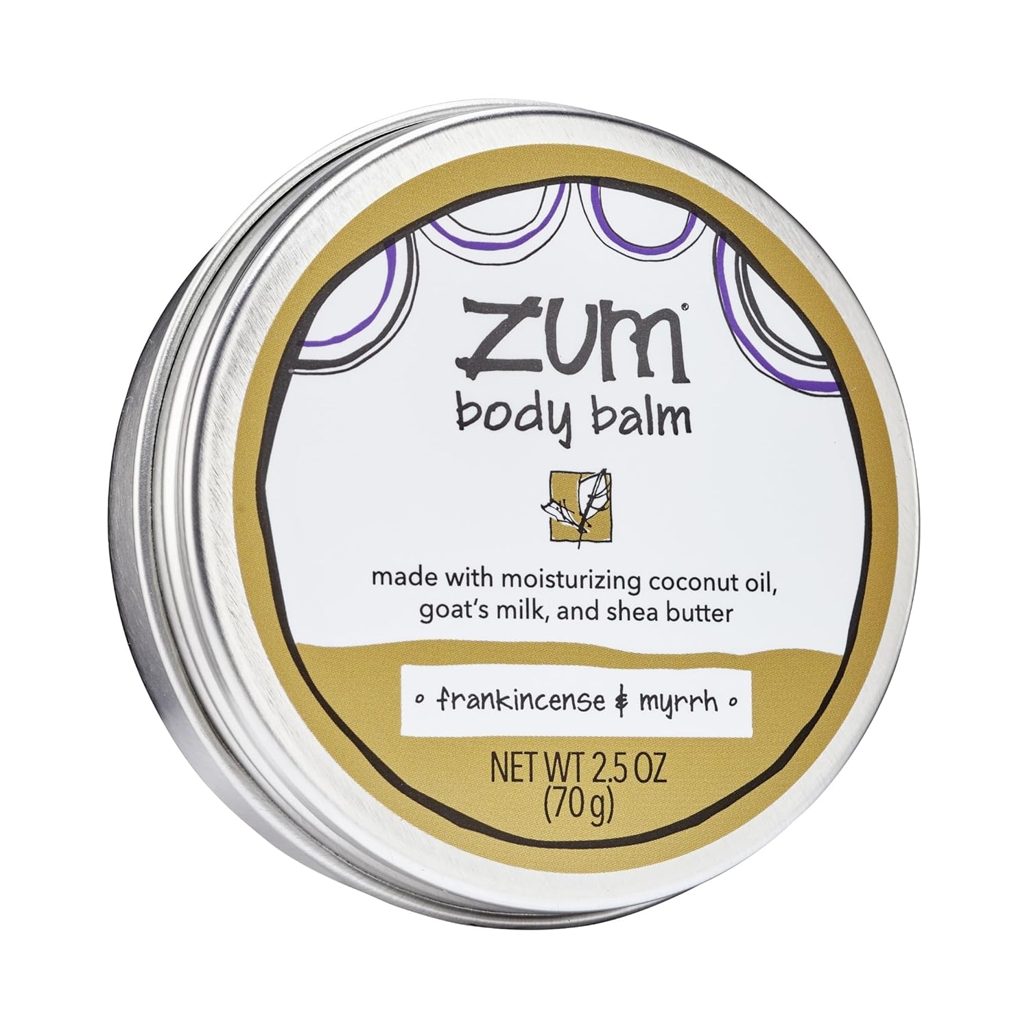 Zum Indigo Wild Body Balm - Natural Skin Moisturizer with Goat's Milk & Shea Butter | Frankincense & Myrrh - 2.5 oz