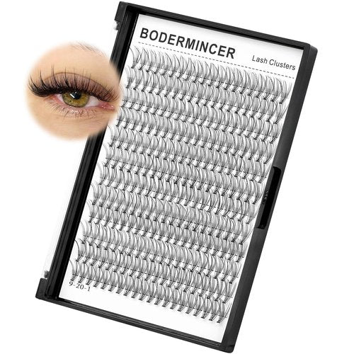 Bodermincer 7D/10D/20D/30D/40D/50D/60D/80D/100D Lash Cluster 240pcs D Curl Individual Cluster Eyelashes Fluffy false Eyelashes Extension Lash Cluster DIY at Home (10D-14mm)