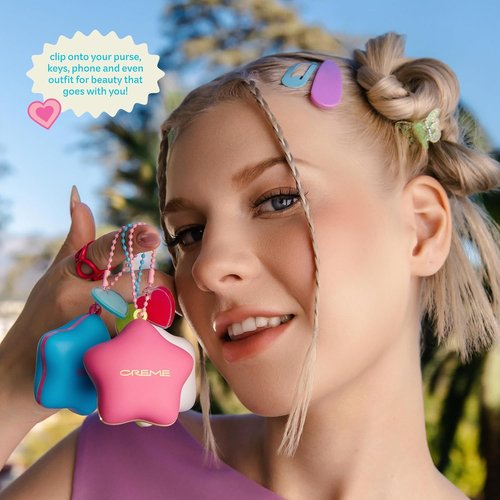 The Crème Shop Plush Pout Lip Butter Balm Key Chain Charm | Hydrating Korean Formula with Peptides & Squalane - Mint