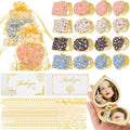 Jetec 32 Sets Compact Mirror Gift for Women, Floral Gold Edge Folding Pocket Makeup Mirror with Gold Organza Bags & Thank You Cards, Mother's Day Ideal Gifts Bulk Presents for Mom, Wife, Bridal Shower