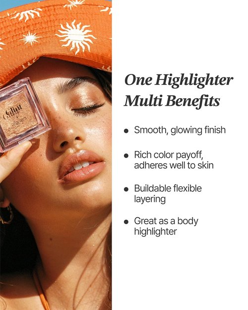 Glint Marble Highlighter - Sunset Bronze, 0.08oz | Korean Makeup for Smooth, Radiant Glow