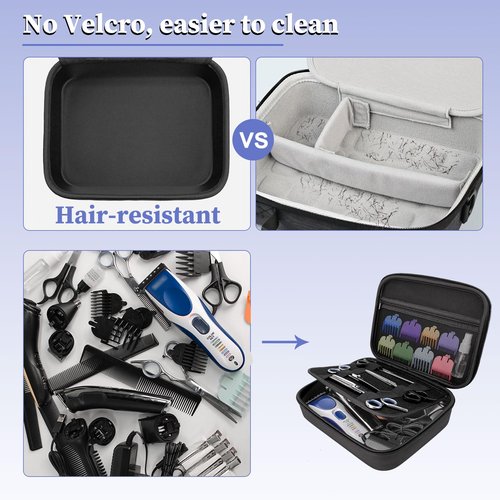 Klawdsky Hard Clipper Case for Barbers, Hair Clippers Travel Case for Hatteker/Oneisal/Wahl 5star/Andis Razor Guard Grooming Kits, Hair Cutting Barber Supplies Holder, Trimmer Organizer Storage Bag