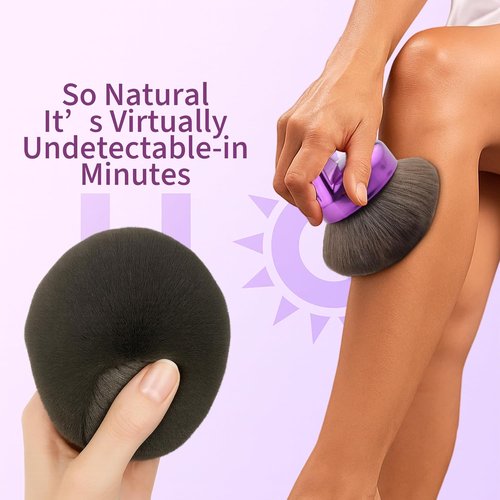 Blend & Blur Ultra Large Body Makeup Brush - 5.11-Inch Wide-Headed Kabuki for Effortless Self Tan Application | Purple