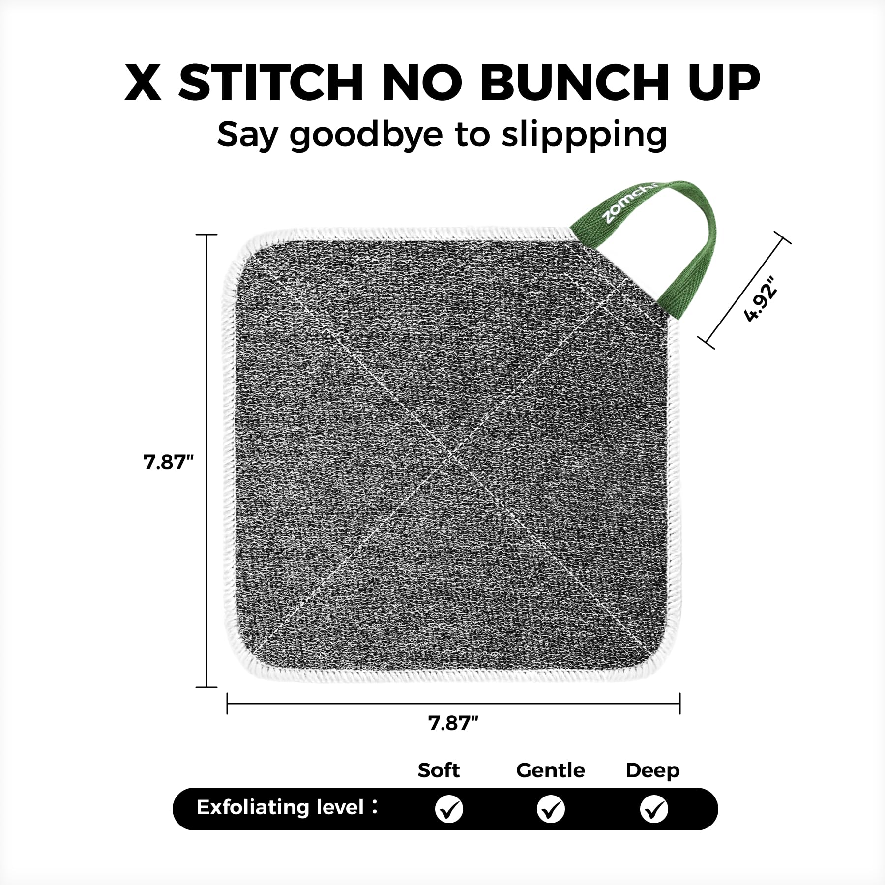 ZOMCHI 2 Count Wash Cloths, Exfoliating Washcloth with Dual Texture for Face and Body, Exfoliating Wash Cloth for Showering (Deep and Gentle)