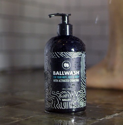 Ballsy Ballwash Charcoal Body Wash for Men - Moisturizing Men’s Bodywash with Coconut Oil – Soap for Men & Great for your Most Intimate Areas, 16 Oz