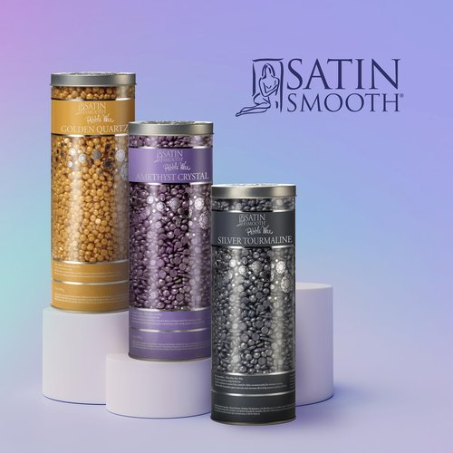 Satin Smooth, Hair Removal Wax, Thin Film Flex Pebbles Wax™, Amethyst Crystal Flex Hard Wax Beads – for Sensitive Skin & Fine to Medium Hair, 23 oz