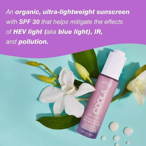 COOLA Organic Sun Silk Drops - SPF 30 Face Moisturizer | Vegan, Gluten-Free, 1 Fl Oz