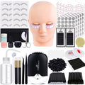 Eyelash Extension Kit for Beginners, Professional Lash Extension Kit with Mannequin Head, Lash Starter Kit with Lash Fan, Lash Extension Supplies for Practice Training Kit(Black)