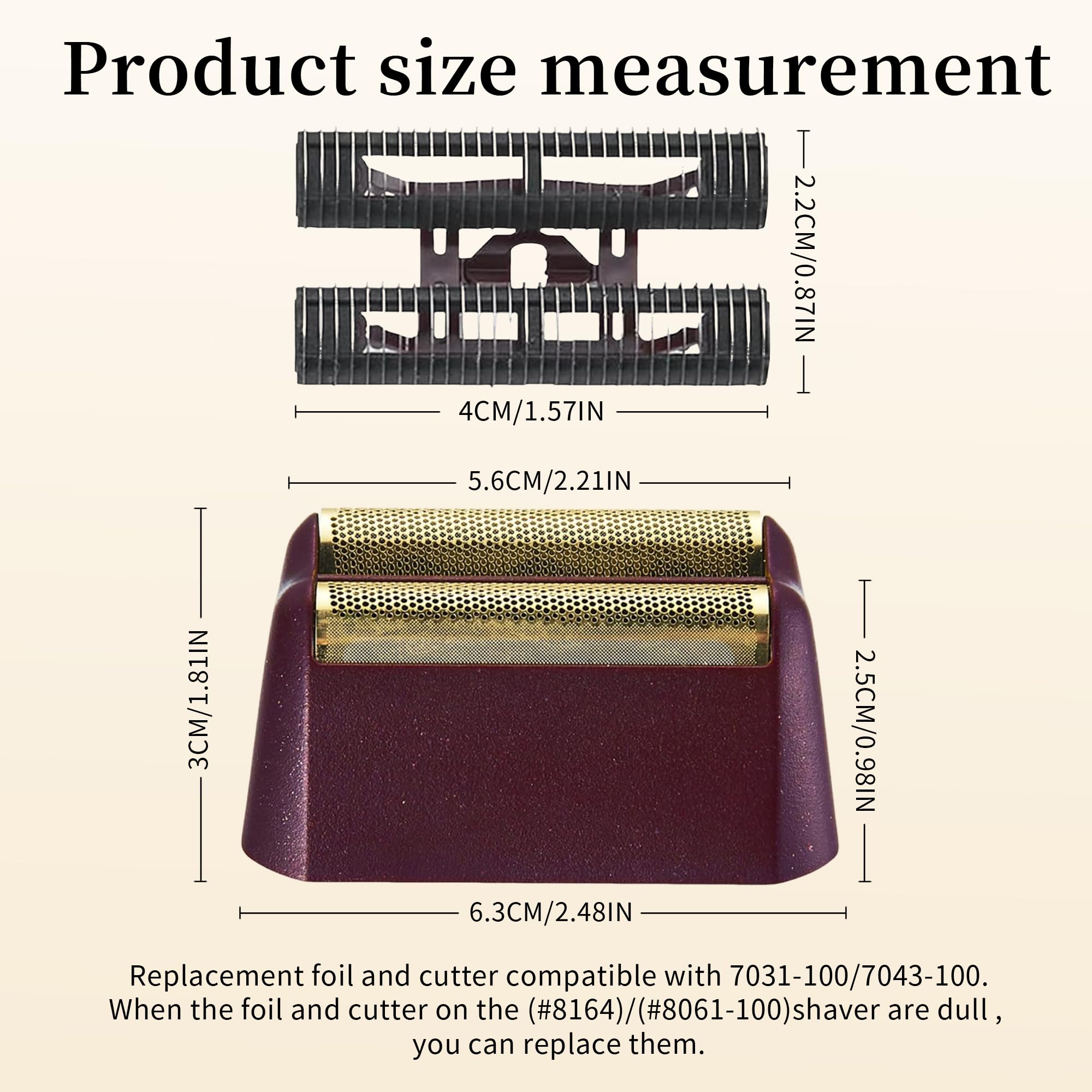 1 Pack Professional 5-Star Series Finale Shaver Replacement Foil & Shaving Bar Assembly Compatible with Wahl Shaver Models 7031-100,7043-100 Ultra Close Shaving Replacement Cartridges, Gold (Red)