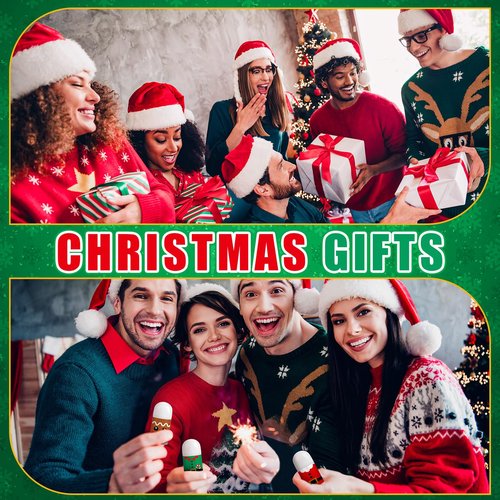 50 Pcs Christmas Lip Balm Bulk Mini Candy Cane Peppermint Flavor Lip Balms Bulk Christmas Stocking Stuffers Xmas Party Gifts Small Thank You Employee Appreciation Gifts for Women Men (Xmas Character)