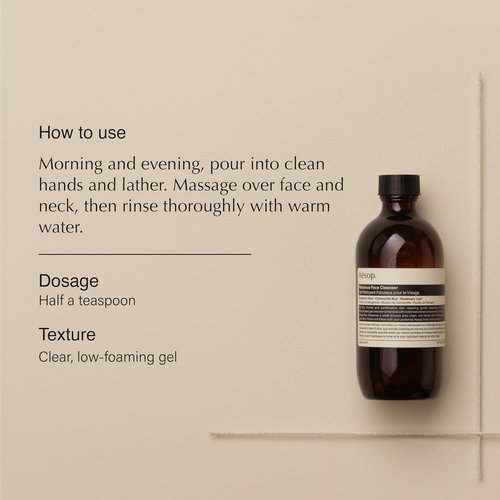 Aesop Fabulous Face Cleanser - Gently Cleanses Without Stripping | Olive-Derived Hydrating Formula | 6.7 oz
