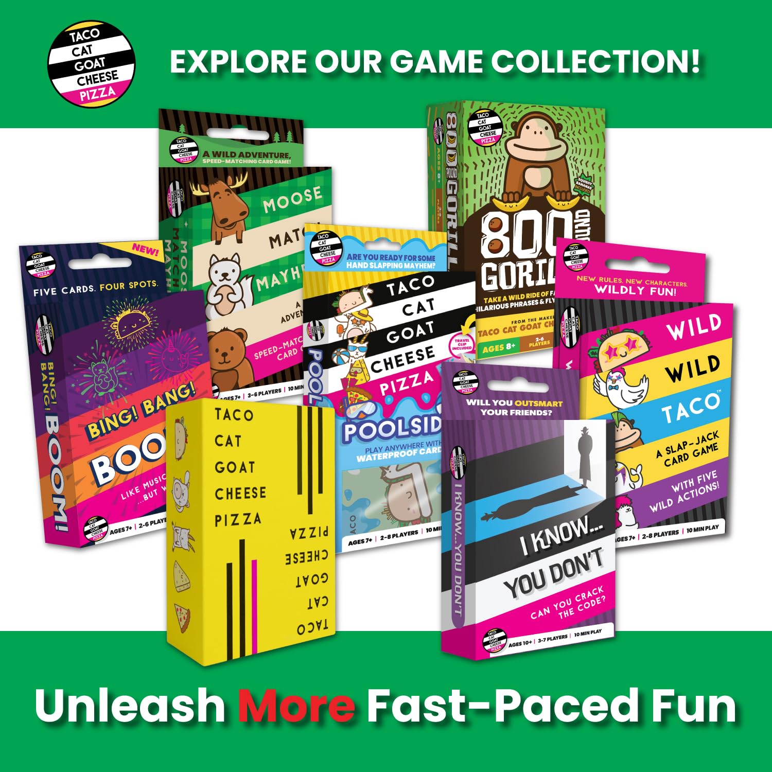Taco Cat Goat Cheese Pizza - Santa Cookie Elf Candy Snowman Holiday Card Game | Fun for 2-8 Players, Perfect for Stockings & White Elephant Gifts