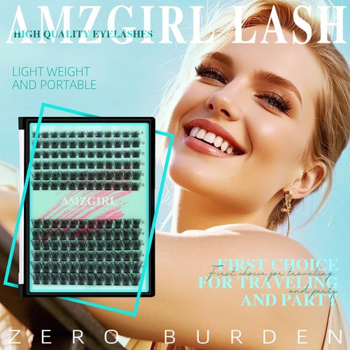 Lash Clusters 144Pcs Eyelash Extension Midnight Lashes Extensions Natural Cluster Lashes for Individual Eyelashes Extension by AMZGlRL(D-Mix8-16mm)