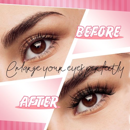 Fyonas Fluffy Lashes Wispy False Eyelashes Natural Look Volume & 3D Faux Mink Strip Lashes 15-18mm (815)