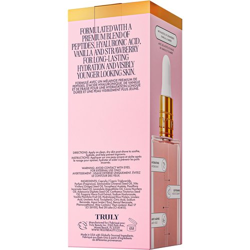 Truly Beauty Soft Serve After Shave Oil | Hydrating Treatment for Ingrowns & Irritation | Peptides, Hyaluronic Acid & Strawberry Extract | Soothes & Smooths Skin | Strawberry Vanilla Scent (3.1 Fl Oz)