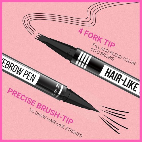 iMethod Eyebrow Pen - 2-in-1 Eyebrow Pencil with 4-Fork Tip & Brush Tip for Natural Brows | Light Brown