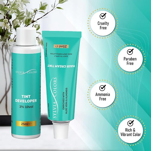 Regine Switzerland Dark Brown Hair Tint Kit - Waterproof Root Touch-Up Color, 25ml, Lasts 4-6 Weeks