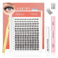 JOLIETIFY Lash Extension Kit, Natural Style, Faux Mink 8-16mm Cluster Lashes, BareLook, Soft & Fluffy, Waterproof Bond & Seal, Reusable Individual Lashes with Tweezers & Remover Tool, Easy to Apply