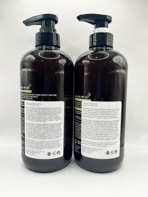 COSMOCOS Henna Hair Shampoo 700ml + Rinse 700ml - Strengthening, Nourishing, Repairing - Hair Care - Shampoo and Conditioner