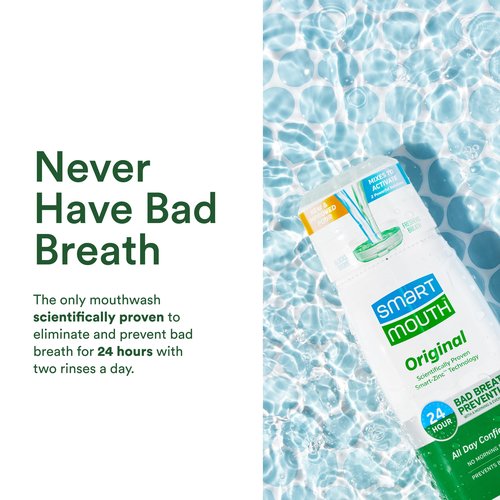 SmartMouth Original Activated Mouthwash - Adult Mouthwash for Fresh Breath - Oral Rinse for 24-Hour Bad Breath Relief with Twice Daily Use - Fresh Mint Flavor, 16 fl oz (3 Pack)