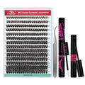 FADVAN DIY Lash Extension Kit 60D Volume Lash Clusters Kit with Lash Bond and Seal 280 pcs Thick Individual Lashes 8-16 mm D Mink Lashes Cluster, Lash Cluster Remover and Tweezers