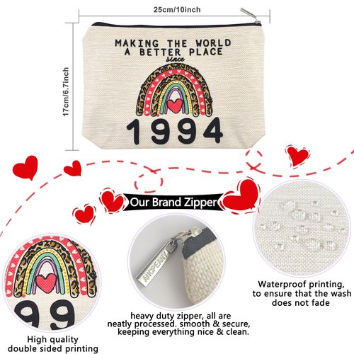 Happy 31st Birthday Gifts for Her Women, 1994 Dirty 31 Year Old Birthday Decorations Makeup Bags for Coworker, Wife, Sister, Best Friend Female, Mothers Day, Christmas Party, Cosmetic Travel Pouch