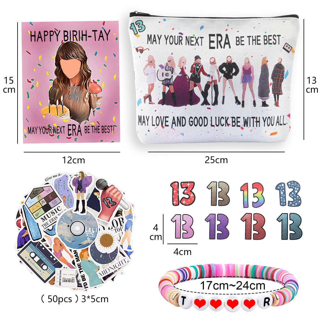 ZZLTAWS Singers Merch Makeup Bag, Music Loves Gifts Set Including 1 Makeup Bag, 1 Bracelets 1 Card 50Pcs Stickers, 8 Temporary Tattoos, Best Gifts for Girls Women and Music Fans