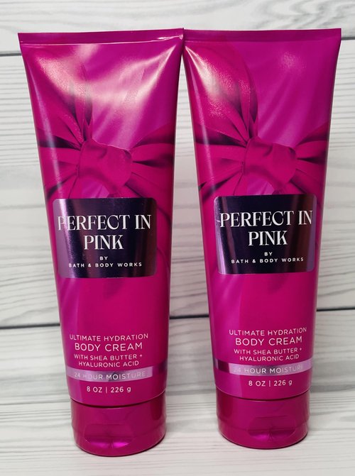 Bath & Body Works Perfect in Pink Ultimate Hydration Body Cream 8 Ounces Pack of 2