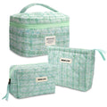 Carttiya Makeup Bag, Large Cosmetic Bag, Big Floral Make Up Bag for Women Girls (Blue)