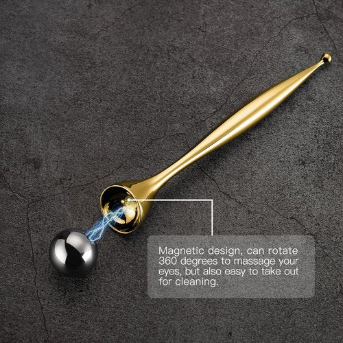LISAPACK Metal Eye Cream Roller Wand, Face Massage, Facial Massager for Applicator, Reduce Puffiness (Gold)