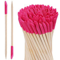 100PCS Disposable Sanding Sticks, Pumice Stone Cuticle File Remover Nail File Buffer, Double-Headed Manicure Sticks Wood Nail Stick Pusher Sanding Tools for Home Salon Mani-Pedi, Pink