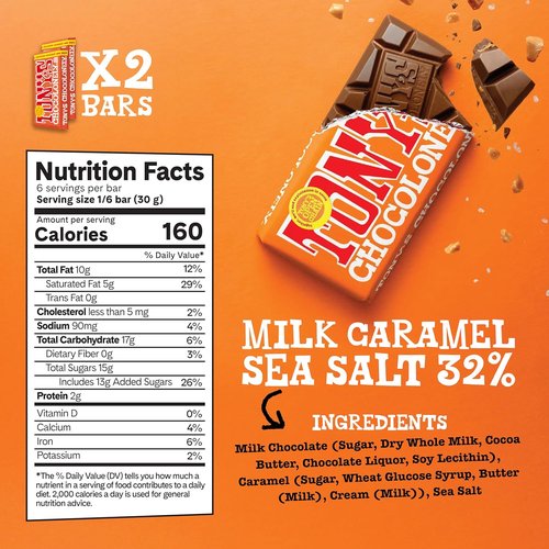 Tony's Chocolonely - Milk Chocolate Bundle - Fairtrade & B Corp Certified, No Artificial Flavoring - 6.35 Oz, 6 Bars