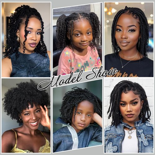 Haftaluv Afro Kinkys Bulk Human Hair 12 Inch 100g Nature Black Afro Kinky Curly Human Hair Bulk for Dreadlock Extensions, Micro Locs, Braiding Twists, Braids and Repair Locs(12 Inch, 1b#)