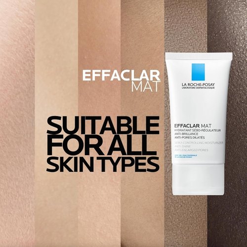 Effaclar Mat Oil-Free Moisturizer - Mattifying Formula for Oily Skin | Lightweight & Non-Greasy