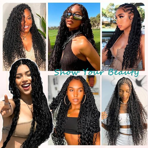 QUINARVVNA 100% Human Hair Bundles for Boho Braids 2pcs/110g Unprocessed Virgin Hair Set Natural Smooth Tangle-Free, Perfect Human Hair Boho for Women to Boost Beauty Ideal (Natural black-Deep, 18")