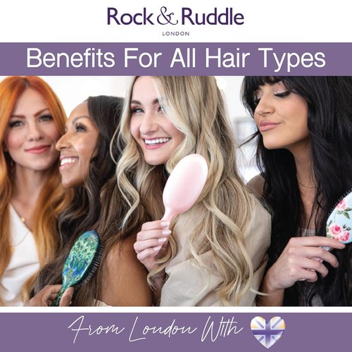 Rock & Ruddle Natural Mixed Bristle Hair Brush - Large 21 cm for Women & Kids | Perfect for Wet or Dry Hair, Detangling & Smoothing
