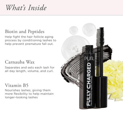 PÜR MINERALS Fully Charged Mascara - Volumizing & Lengthening Formula | Black