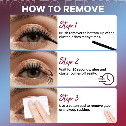 Mayhug Lash Bond and Seal Remover Set 72H+ Waterproof Lash Clusters Glue 3 In 1 Strong Hold DIY Eyelash Adhesive Kit, Qucik Removal Eyelash Remover for DIY Use (2Pcs Set)