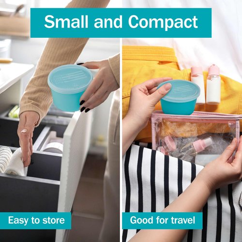 Denture Cup with Lid - Pack of 5 Denture Cases - Retainer and False Teeth Container Bath for Travel, Nursing Home, and Hospital Use