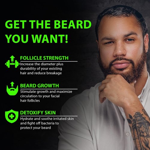 Biotin Beard Balm for Men - 2X Thickening for Beard and Mustache - Organic Mustache Wax with Castor Oil & Meadowfoam – Hydrating Facial Hair Growth Balm & Leave-In Conditioner