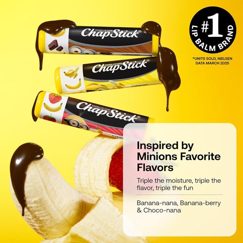 ChapStick Lip Balm Set - Minions Banana-Nana & Variety Pack (6 Sticks) | Perfect Kids' Party Favors, 0.15 Oz Each